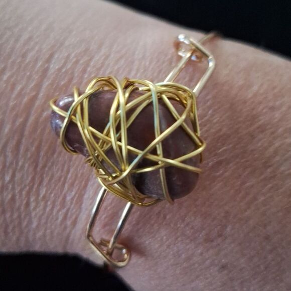 Expandable Bangle Adjustable Gem Stone Bracelet - Picture 4 of 5